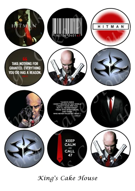 HITMAN GAME CUPCAKE toppers, edible icing sheet birthday cake topper £7 ...