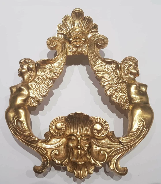 Grosse Poignee De Meuble Antique En Bronze