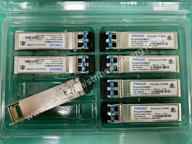 Finisar FTLX1471D3BCV 10Gbps Ethernet 1310nm LR SFP+ 10KM Optic Transceiver