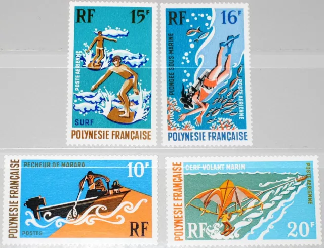 FRENCH POLYNESIA POLYNESIEN 1971 129-32 263 C71-73 Wassersport Water Sports MNH