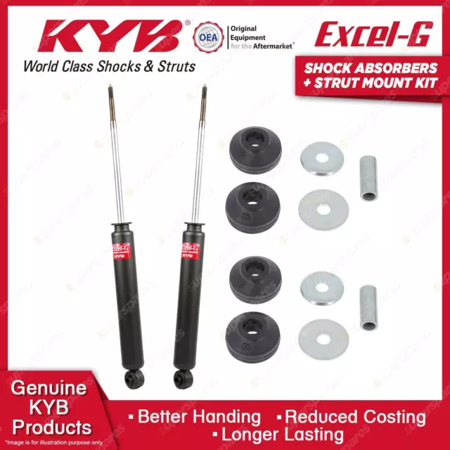 Pair Rear KYB Shock Absorbers + Strut Top Mount Kit for Mazda CX-7 ER SUV 09-12