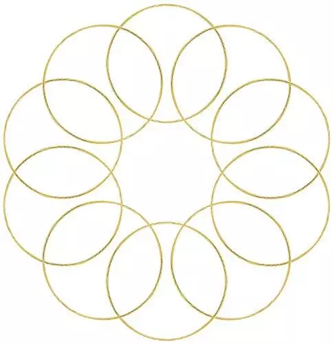 Coceca 10pcs 6 Inch Gold Metal Rings for Crafts Dream Catcher Ring,