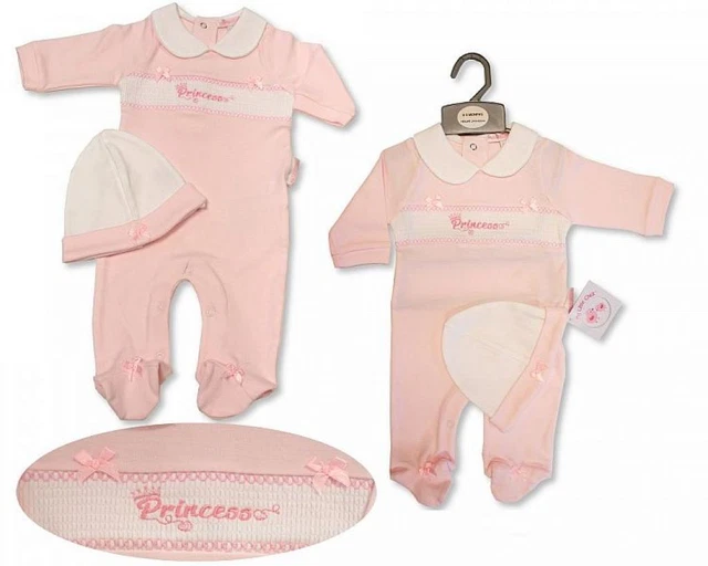 Nuovo con Etichetta Baby Ragazze Rosa Principessa Tutina Vestiti Neonati 0-3 M