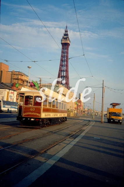 Blackpool Fleetwood Box Tram 40 Talbot Sq Launch 1988 Original Slide+Copyright