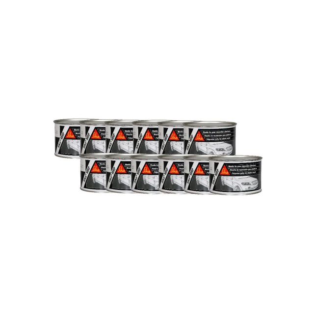 Lot de 12 mastics pour réparation des plastiques - SIKA MRP Plastic - Gris - 50