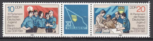 DDR 1981 Mi. Nr. 2609-2610 Streifen Postfrisch ** MNH
