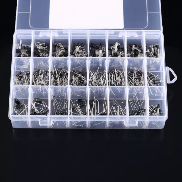 400pcs 24 Values Transistors Kit And Rectifier Diodes Assortment Set With