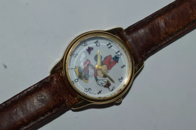 SII by Seiko RZH02AX Minnie Mouse Quartz Watch 26mm Floating Butterflies Tested