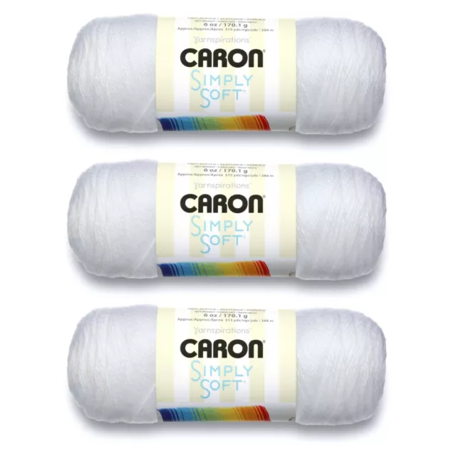 CARON SIMPLY SOFT Yarn, 3 Skeins, Gauge 4 Medium Worsted $22.00 - PicClick