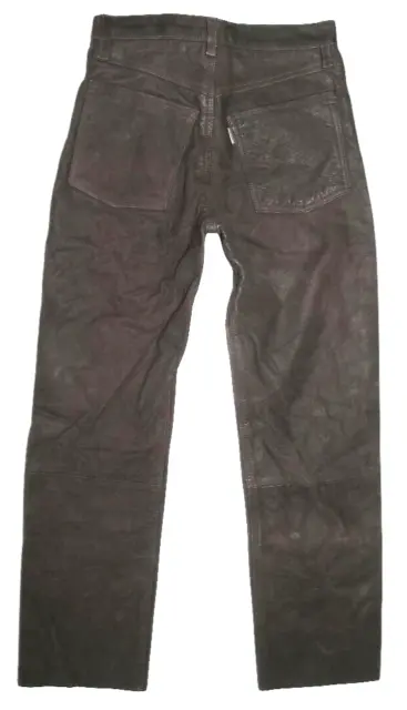 Eccellente: " Enjoy " Jeans IN Pelle/Nabuk Pantaloni Pelle Color Dkl Braun Circa
