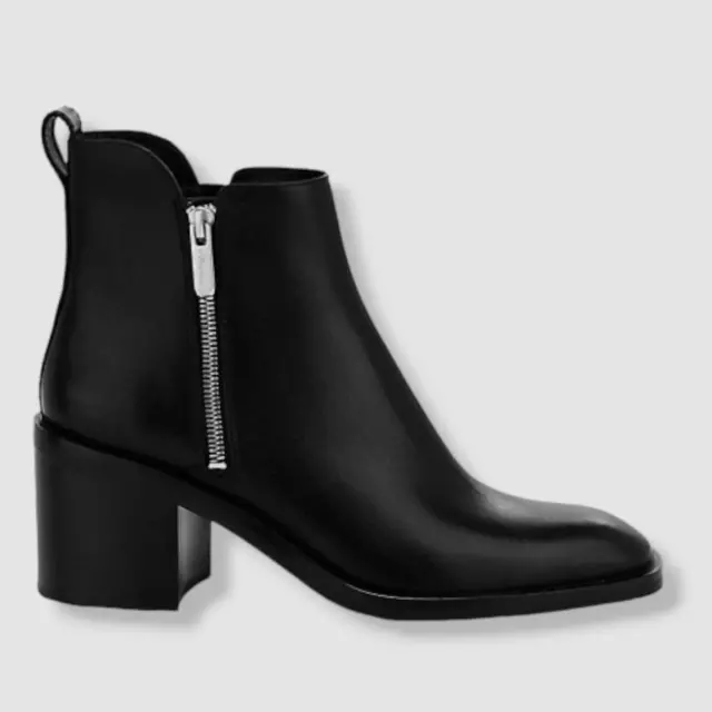 $525 3.1 Phillip Lim Women's Black Alexa Chunky Heel Bootie Boot Shoes Size 39.5