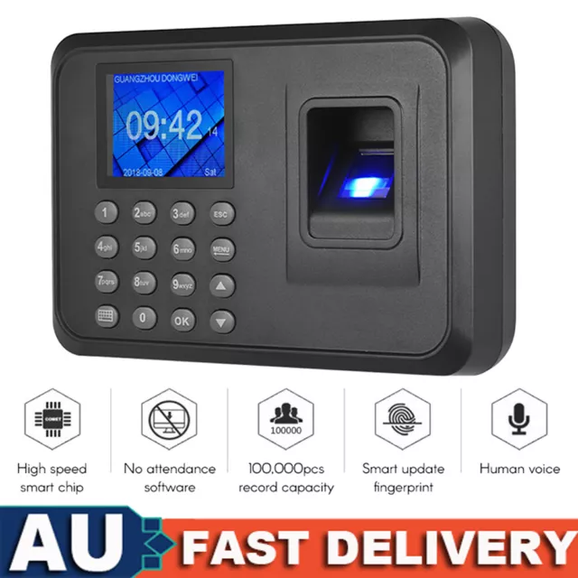 NEW Fingerprint Password Attendance Machine Time Clock Checking-in Time Recorder