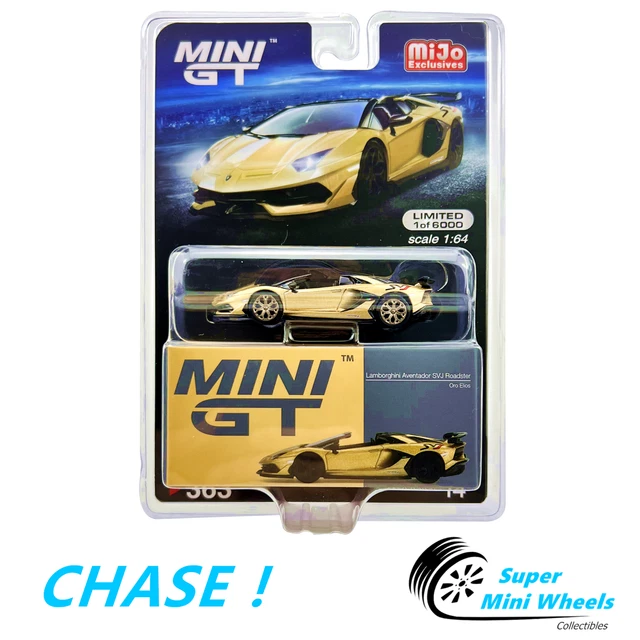 CHASE ! MINI GT 1:64 Lamborghini Aventador SVJ Roadster Oro Elios (Gold ...