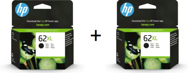 100% originali HP 62XL 2x 2 pz cartucce nere. solo per utente: lobzikok