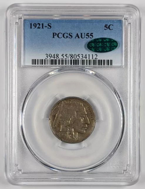 1921 S Buffalo Nickel PCGS AU55 CAC