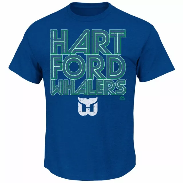 NHL T-Shirt Hartford Whalers Eishockey Sudden Death Vintage blau Majestic