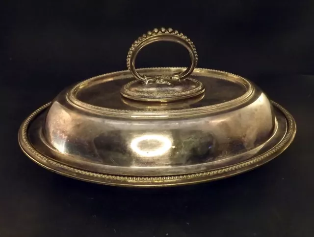 Vintage Walker & Hall Silver Plate Oval Lidded Serving Entree Dish