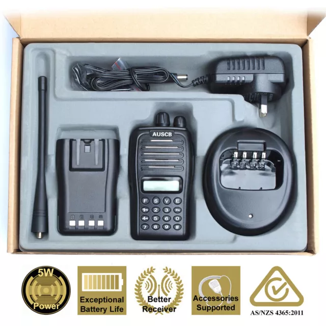 AUSCB 5W 80CH UHF CB Handheld - Approved to Australian Standards 2