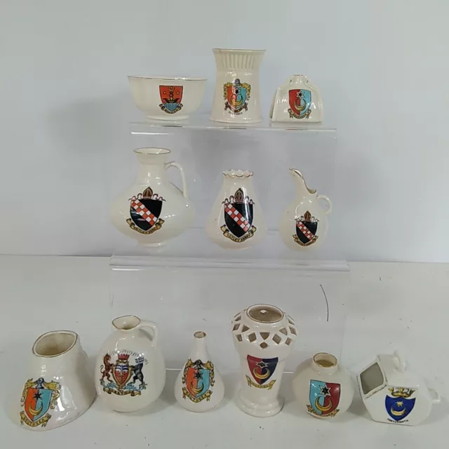 Crestware W.H Goss Southsea Dunwich Netley Abbey Job Lot 12 Arcadian Carlton