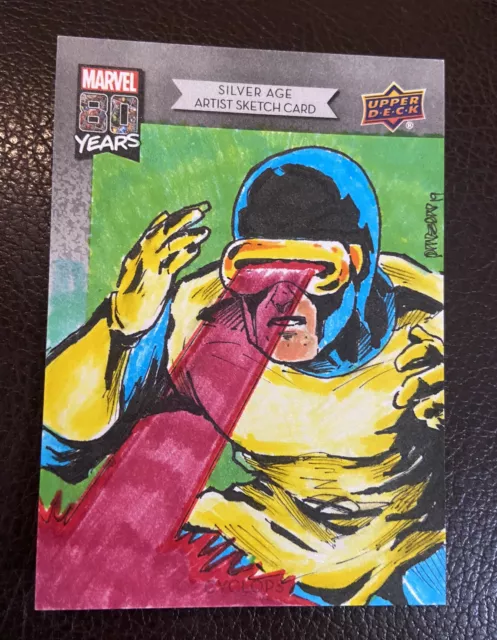 Upper Deck Marvel 80th Anniversary Limuel Pinzon Sketch Card Silver Age Cyclops