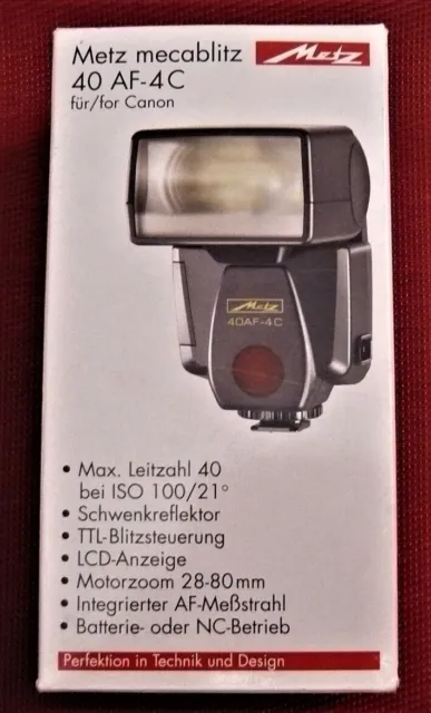Metz Mecablitz 40 AF-4C TTL Motor Zoom Flash for Canon.  NEW !