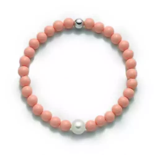 Bracciale Donna Miluna Terra E Mare Corallo Rosa Perla PBR3207 NUOVO E ORIGINALE