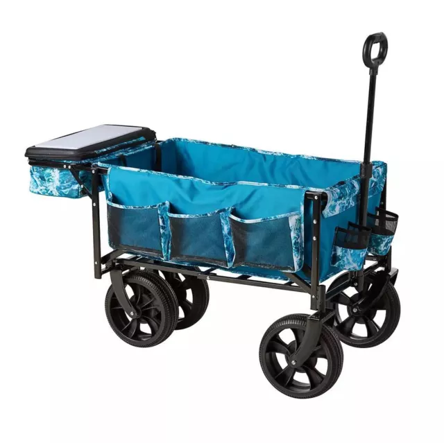 WagonsRus Limited Edition All-Terrain Collapsible Folding Utility Wagon Beach
