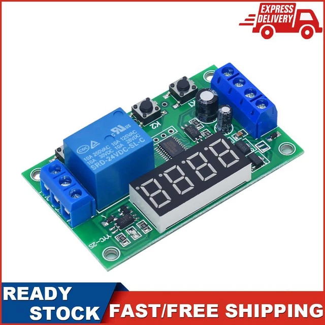 Cro5 Timer Module DC5/12/24V CYCLE TIMER Programmable Relay Module Delay Switch with LED ...