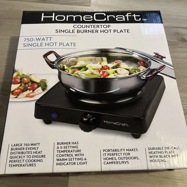 HOMECRAFT PORTABLE Countertop Single Burner Hot Plate Electric Cooktop