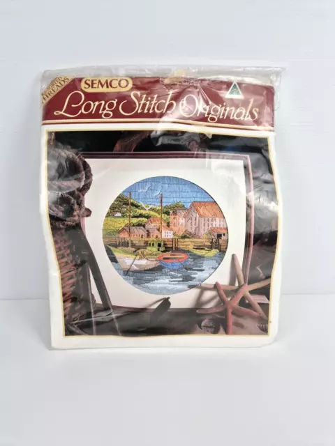 Vintage SEMCO Fishermans Cove Long Stitch Originals Kit 1990s NEW