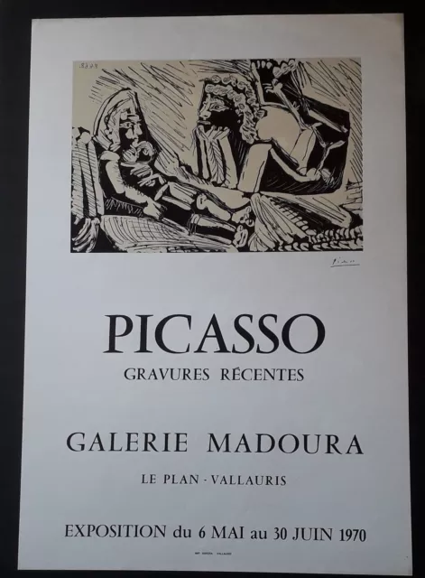 Affiche Expo PICASSO 1979 Gravures Galerie MADOURA Vallauris du 06/05 au 30/06