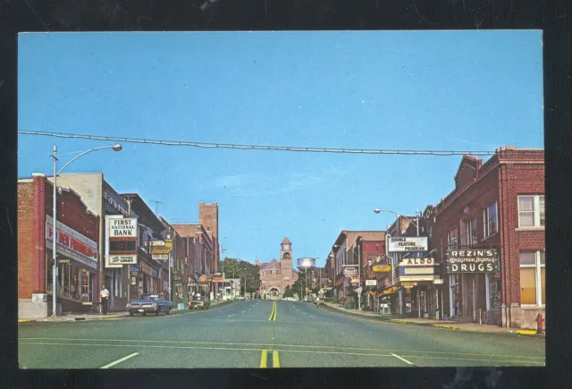 Crystal Falls Michigan Downtown Superior Street Scene Vintage Postcard