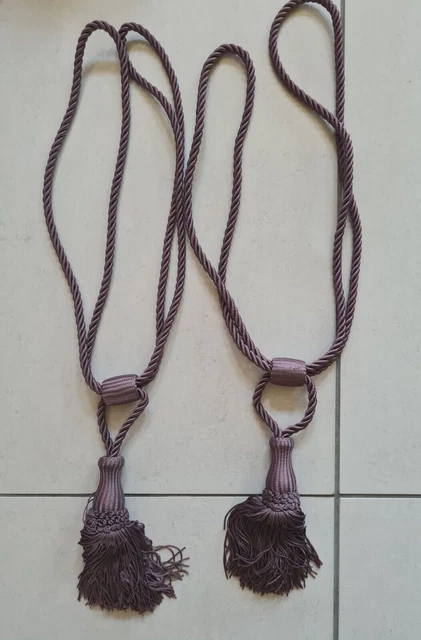 Pair Tassel Curtain Holdbacks Rope Tie Backs Tassel Tiebacks Beaded Ball Decor