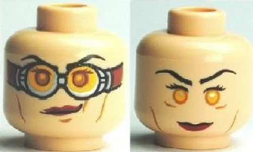LEGO HARRY POTTER - Minifig, Head, Red Lipstick, Goggles (Madame Hooch)