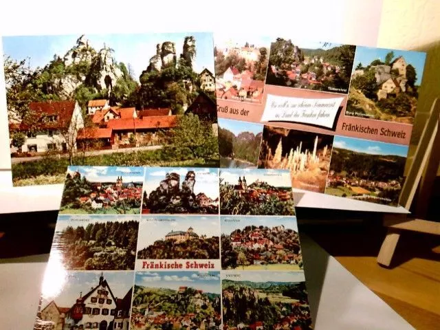 Tüchersfeld und Fränkische Schweiz. 3 x Alte Ansichtskarte / Postkarte farbig, u
