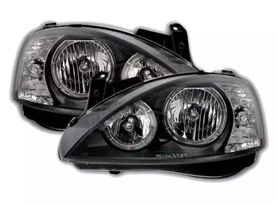 Scheinwerfer pour Opel CORSA C 2000-2006 Standlichtringen Schwarz DEPO FR LPOP93