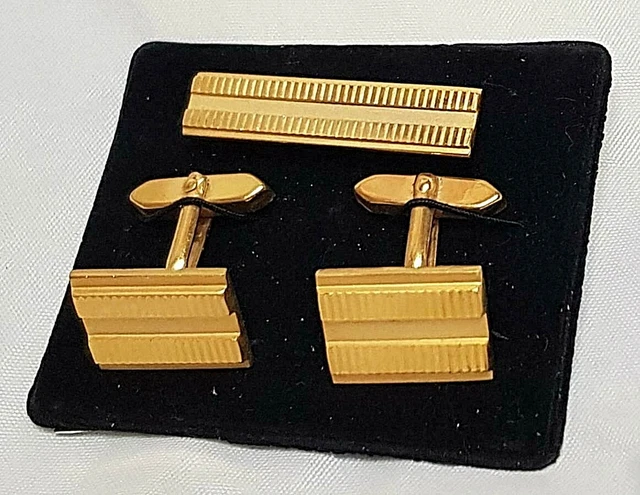 Boutons De Manchette Anciens En Plaqué Or Fixe - Modèle K13, Sans Pierre, Couleur Dorée
