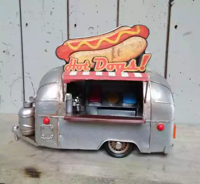 Modell Hot Dog Wagen American Vintage Airstream Usa Metall  Blechspielzeug Neu