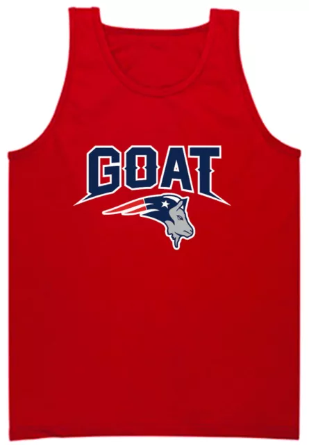 RED Tom Brady New England Patriots "NEW GOAT LOGO" TANK-TOP