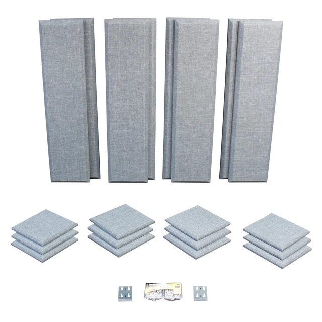 PrimAcou LONDON 10 Room Treatment Kit w/8 Cntrl Columns & 12 Scatter Blocks-GREY