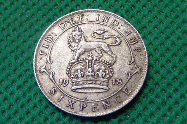 George V , Silver Sixpence , 1918  (T920)