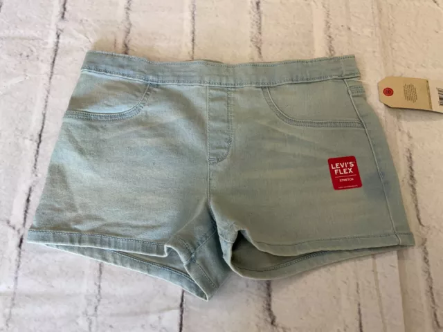 Levi's Pull On Shorty Shorts, Big Girl's Size 16 Reg, Light Blue NEW MSRP $28