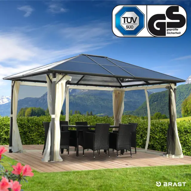 BRAST Pavillon Aluminium 3x3m 3x4m 3,6x4,8m Garten Pavilon Pavillion Festzelt 3