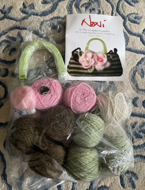 Noni Knitting Kit In the Sculpture Garden includes pattern, yarn and handles.