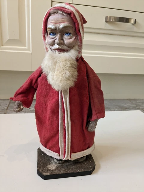 Antique Vintage German? Clay? Santa/Father Christmas Figurine/Ornament