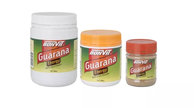 NEW Bonvit Guarana Energy 100% Pure Powder 100g 200g 500g Range