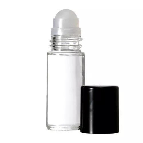 144 Pcs PLAIN 1 oz [30 ml] Clear Glass Roll on Bottle with Black Cap & Roller