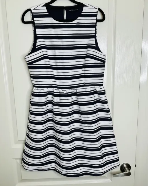 Tokito Dress Blue White Striped Size 12