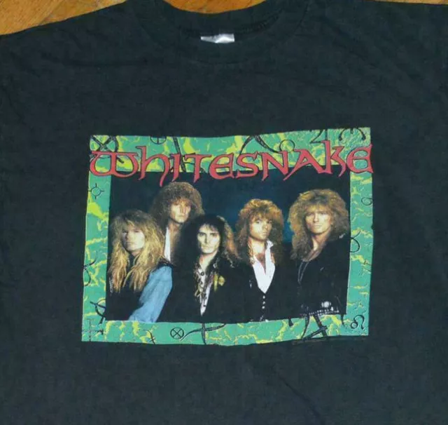 *1980's WHITESNAKE* vtg rare concert tee t-shirt 1990 Tour (XL) Glam Rock Metal