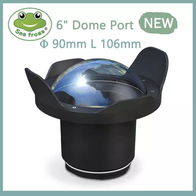 Seafrogs WA-005-A 6" Wide Angle Dry Dome Port for Canon Nikon waterproof case